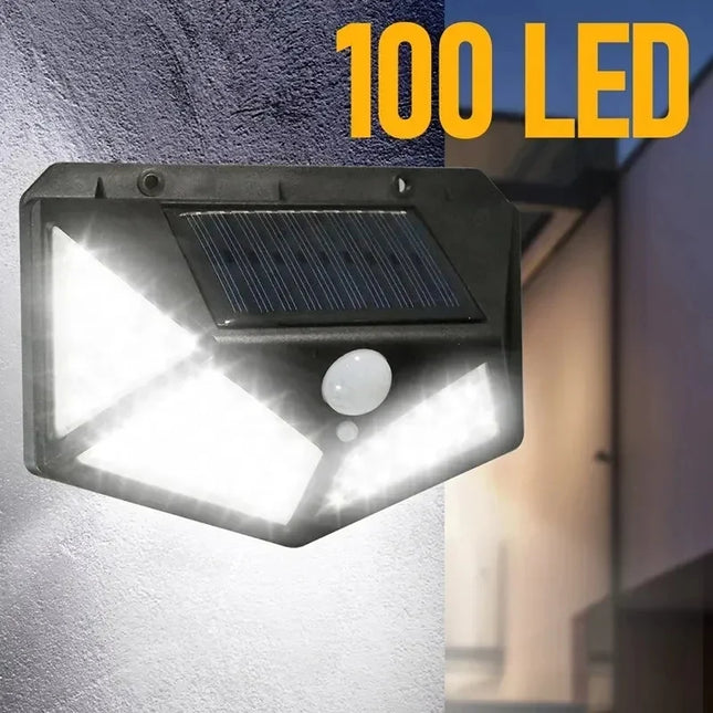 Applique murale solaire étanche 100 LED avec détecteur de mouvement — LZ4X9P2