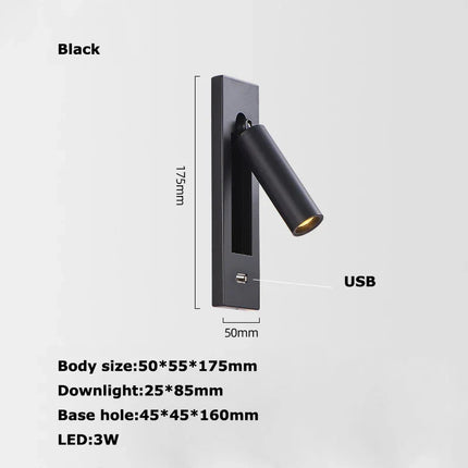 Applique murale LED rotative avec interrupteur pour lecture — LZ4X9T1
