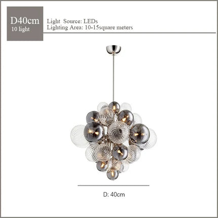 Lustre suspension globe en verre avec éclairage LED intégré — LZ4M9X2