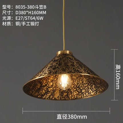 Lustre décoratif en cuivre style chinois pour ambiance zen — LZ4X9P2