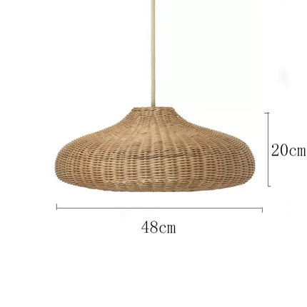 Suspension vintage en rotin fait main style chinois pour café et restaurant — LZ4X9M