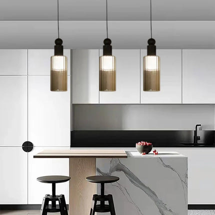 Suspension moderne en verre et cuivre avec cordons interchangeables — LZ4N7Q2F