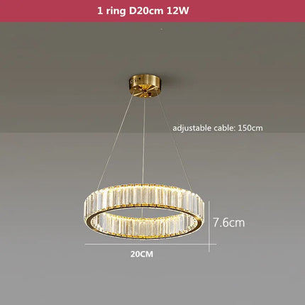 Lustre rond en cristal LED à intensité variable — LZ4X9P2Q