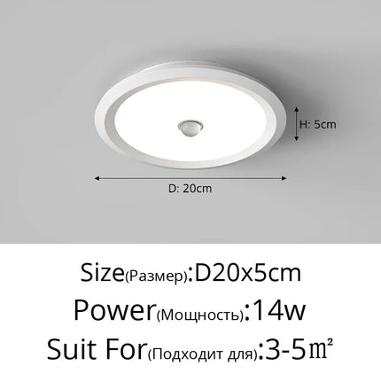 Plafonnier LED ultra-mince avec détecteur de présence — LZ4X9Q2