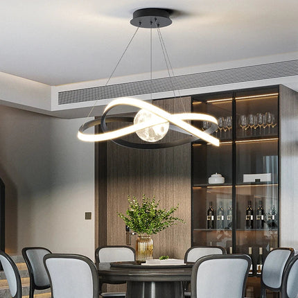 Suspension LED noire au style moderne pour intérieur — LZ4X9T