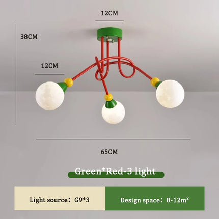 Lustre coloré style nordique pour chambre d'enfant moderne — LZ4X9T