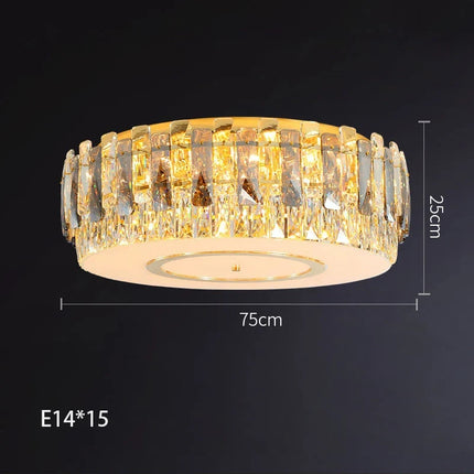 lustre led dimmable en verre cristal rond argent moderne