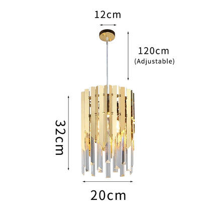 Lustre en cristal chromé doré avec éclairage vintage intérieur — LZ4X9P2