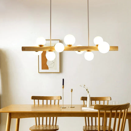 Suspension lustre en bois au design moderne minimaliste — LZ4XJ9