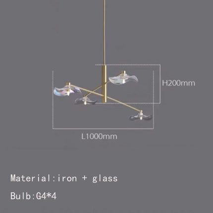 Lustre suspension en verre avec ampoule G4 et hauteur réglable — LZ4X9P