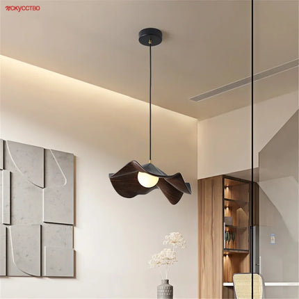 Suspension en fer et bois style cottage nordique pour loft et restaurant — LZ4X9T