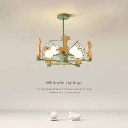 Suspension en bois LED pour chambre d'enfants — LZ7N4Q