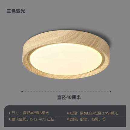 Plafonnier LED nordique en bois et fer décoratif — LZ4X9Q2