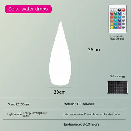 Lampadaire solaire étanche pour jardin en forme de goutte d'eau — LZ4X9T2