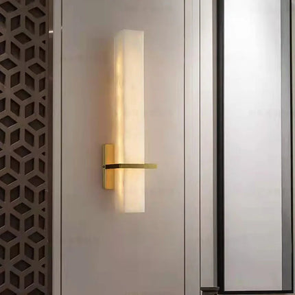 Applique murale cuboïde en marbre et cuivre pour ambiance lumineuse — LZ4X9T2
