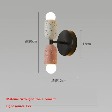 Applique murale japonaise à double tête LED en ciment — LZ4X9P2