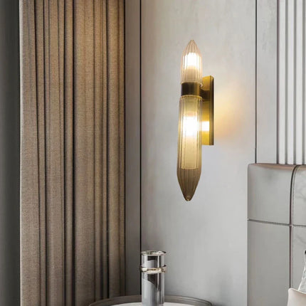 Applique murale en verre transparent et métal doré style art déco — LZ4P9XQ