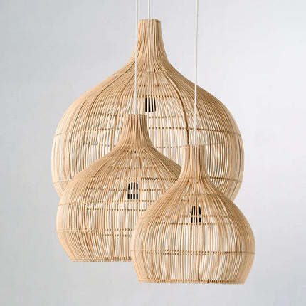 Suspension en osier tissée main forme cage japonaise — LZ4X9T2