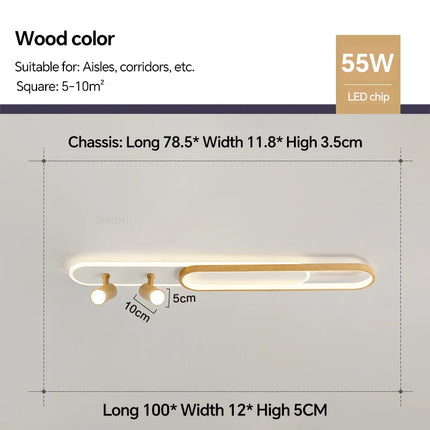 Plafonnier LED moderne avec spot orientable pour décoration intérieure — LZ4X9P