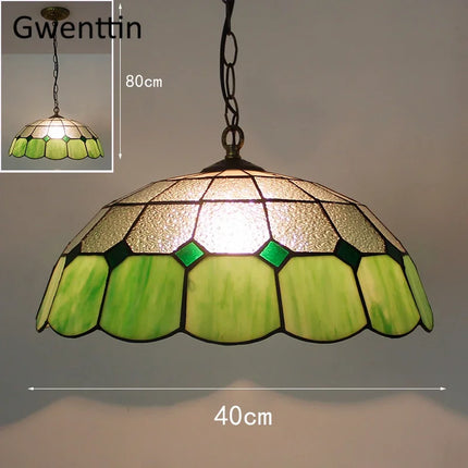 Suspension en verre teinté style Tiffany pour décoration intérieure — LZQ7M2