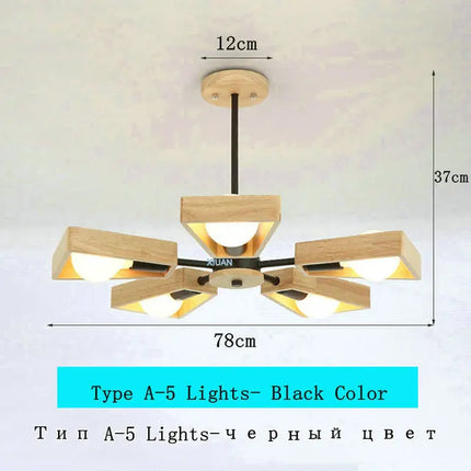Lustre suspension scandinave minimaliste rotatif 360° en bois — LZ4X9Q2
