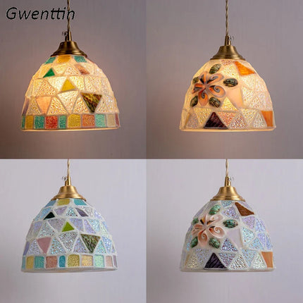 Suspension style Tiffany en coquillage méditerranéen pour intérieur — LZ4F9T2