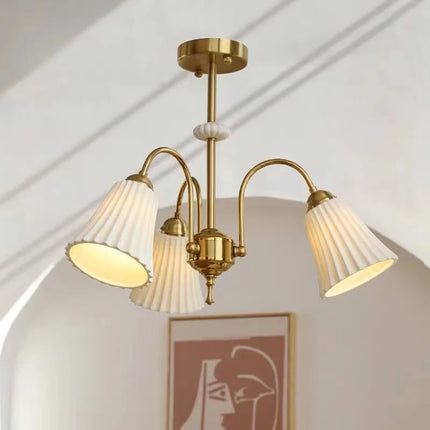 Lustre rétro en céramique et cuivre style américain — LZ7XQ2