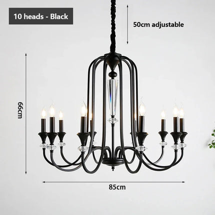 Lustre rétro en cristal avec LED pour salon élégant — LZ4X9Q7T