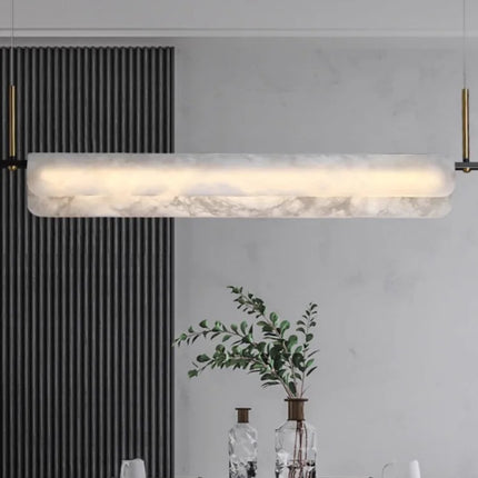 Lustre moderne en marbre naturel et cuivre lumineux — LZ4X9P2