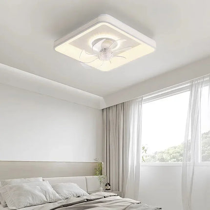Plafonnier LED moderne avec ventilateur et télécommande intégrée — LZ4X9Q2