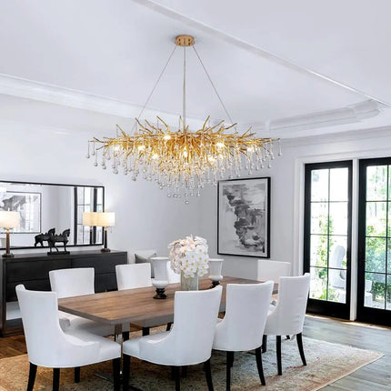 Lustre suspension moderne en cristal goutte de pluie décoratif — LZ4P9XJ