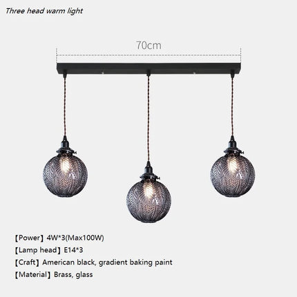 suspension en verre design moderne style loft nordique décoratif