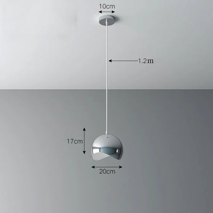 Plaqué nordique argent Globe boule miroir lampes suspendues E27 fer lampe suspendue de luxe en laiton argenté Art cuisine hôtel suspension lampe
