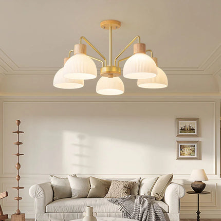 Lustre en bois au design moderne pour décoration intérieure élégante — LZ4X9M