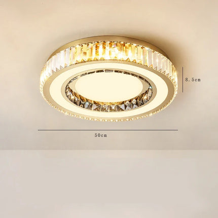 Lustre rond en verre de cristal LED moderne — LZ7XQ2