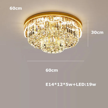 Plafonnier LED variable en cristal et acier inoxydable pour intérieur moderne — LZ7D4Q
