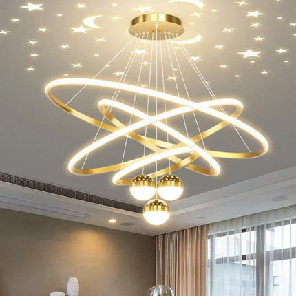 Lustre LED moderne effet ciel étoilé pour décoration intérieure — LZ4X9J