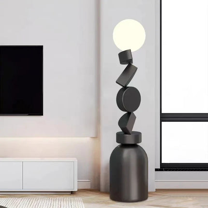 Lampadaire rond en verre au design moderne pour décoration — LZ4X9J