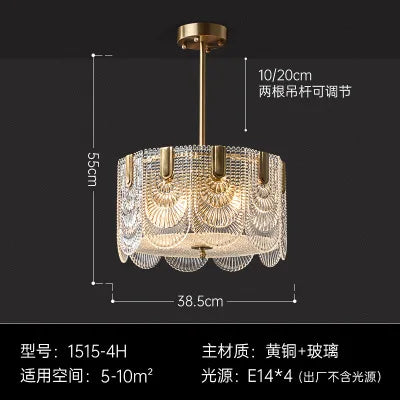 Lustre en verre cristal au design rétro pour décoration intérieure — LZ4G7M2
