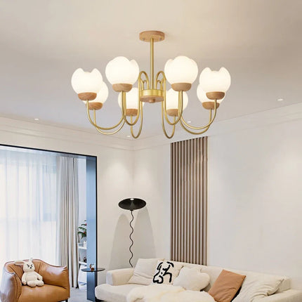 Lustre suspension nordique en bois massif pour intérieur élégant — LZ4P9XQ