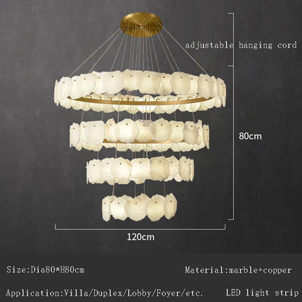 Lustre grand luxe en marbre naturel espagnol pour hôtel — LZ4P9XQ