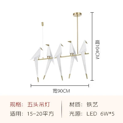 Suspension LED design nordique en acrylique forme oiseau — LZ4X9P