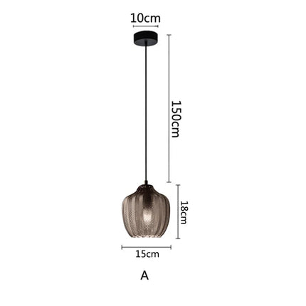Suspension en verre ambre pour cuisine et chambre E27 — LZ4X9Q2J