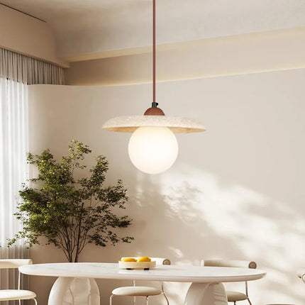 Suspension vintage en pierre naturelle et verre rétro — LZ4M7Q2N