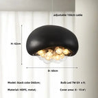 Noir D60cm 9 lumières / Lumière chaude 3200K
