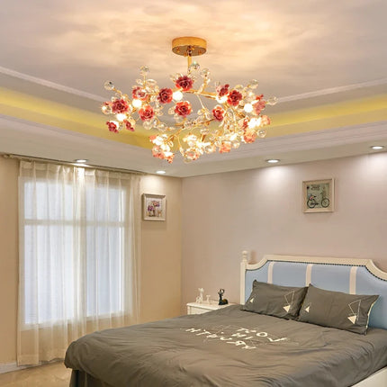 Lustre italien en céramique avec éclairage cristal pour mariage et intérieur — LZ4P9XJ2