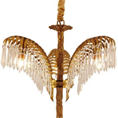 Lustre en cuivre orné de cristal pour décoration rétro élégante — LZ4X9J