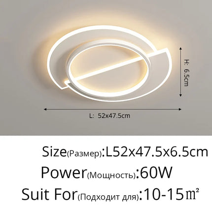 Plafonnier LED minimaliste aux formes géométriques rectangulaire et ronde — LZ4XJ9