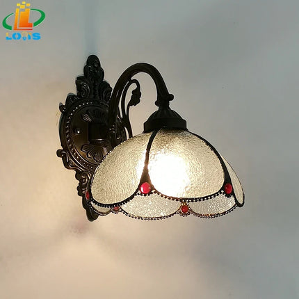 Applique murale en verre courbé style méditerranéen pour intérieur chaleureux — LZ4X9P2