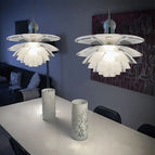 Dia50cm H40.5cm / Abat-jour en verre / Blanc froid